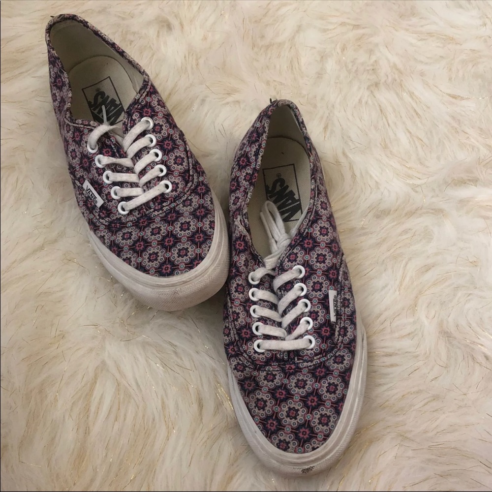 lavender tribal/mandala print vans